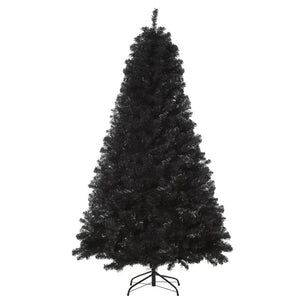 Unlit Douglas Fir Artificial Christmas Tree with Realistic Branches, Black Halloween Style