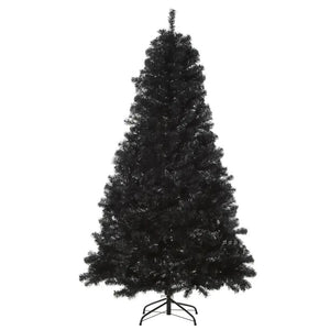 Unlit Douglas Fir Artificial Christmas Tree with Realistic Branches, Black Halloween Style