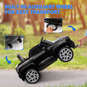 Close-up of training wheels on Silverado kids truck