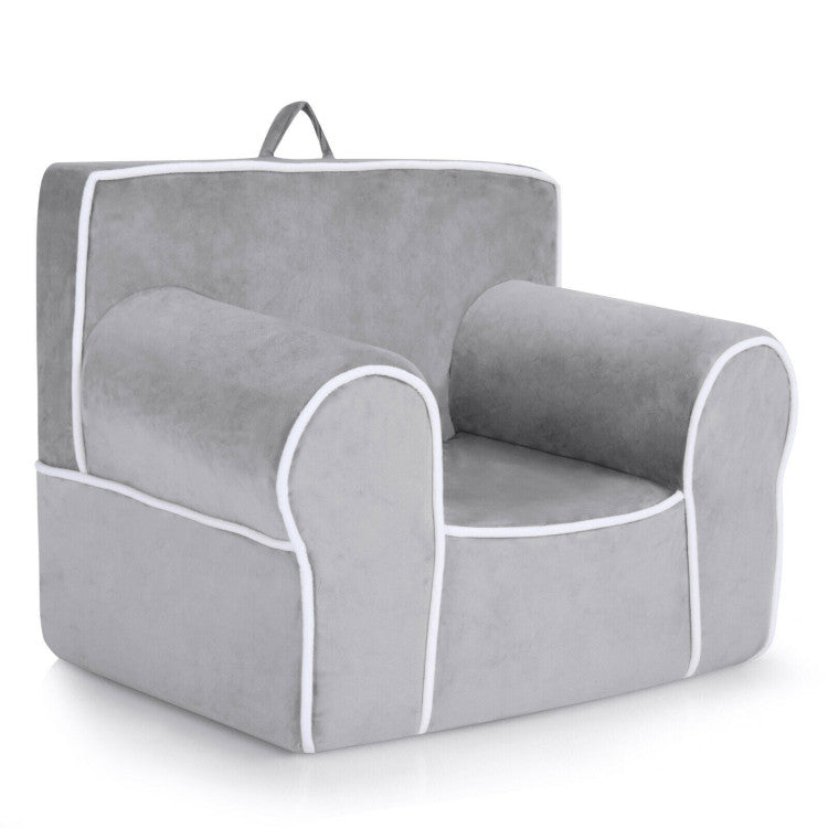 Velvet Upholstered Kids Sofa with High-Quality Sponge – Soft and Durable Seating