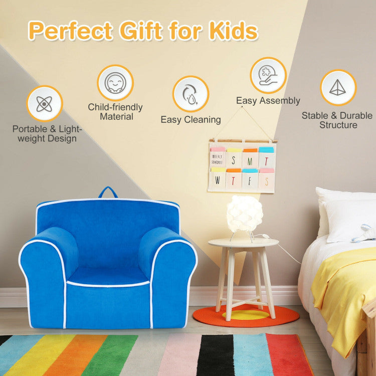 Velvet Upholstered Kids Sofa with High-Quality Sponge – Soft and Durable Seating