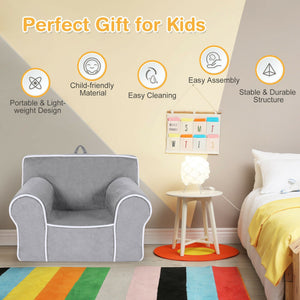 Velvet Upholstered Kids Sofa with High-Quality Sponge – Soft and Durable Seating