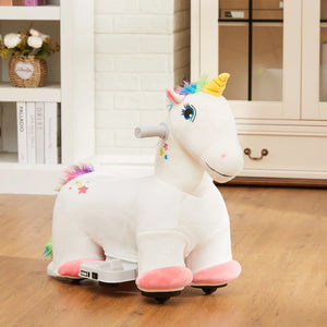 Battery-powered animal ride-on toy offering safe forward movement for toddlers