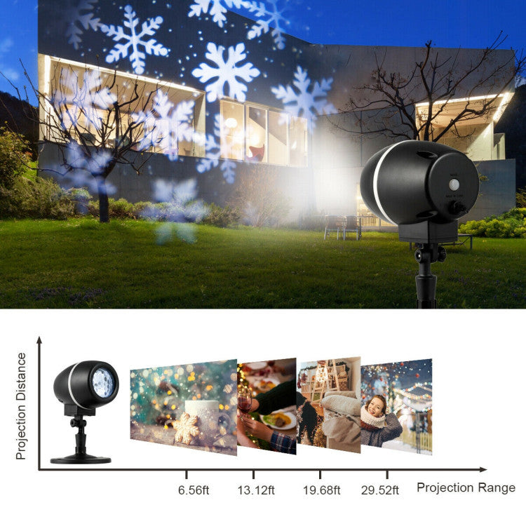 Waterproof Outdoor LED Snowflake Projector Lights with Remote Control for Christmas Decor