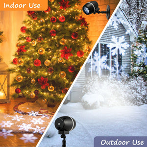 Waterproof Outdoor LED Snowflake Projector Lights with Remote Control for Christmas Decor