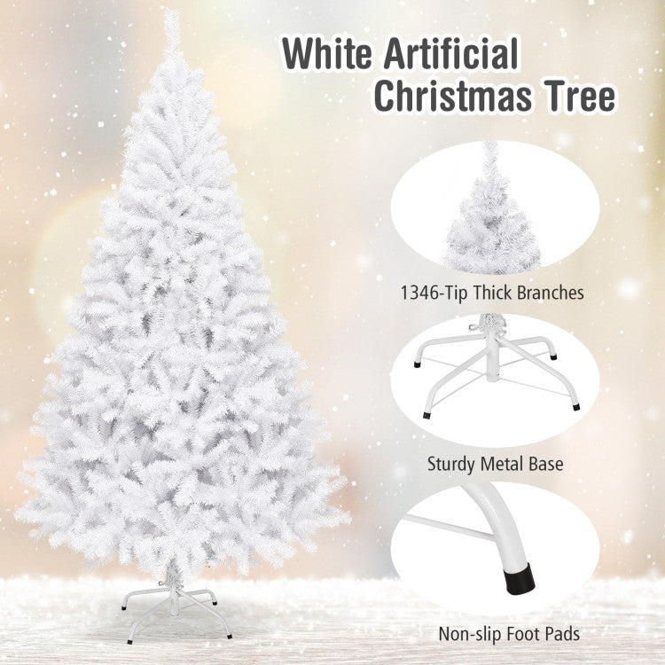 White Christmas Tree - Metal Stand Included - Festive Holiday Decor