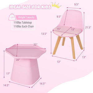 Wooden Kids Activity Table and Chair Set with Padded Seats for Fun and Comfort