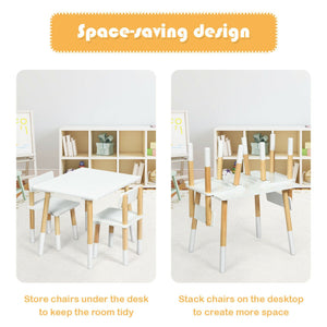 Wooden Kids Table and 2 Chairs Set – Durable Furniture for Play and Learning