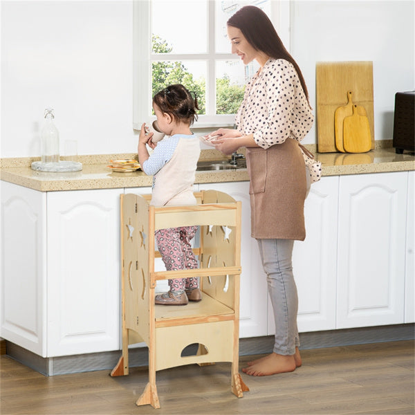 Wooden Kitchen Step Stool for Kids | Safe Kitchen Stepping Stool for Home Use