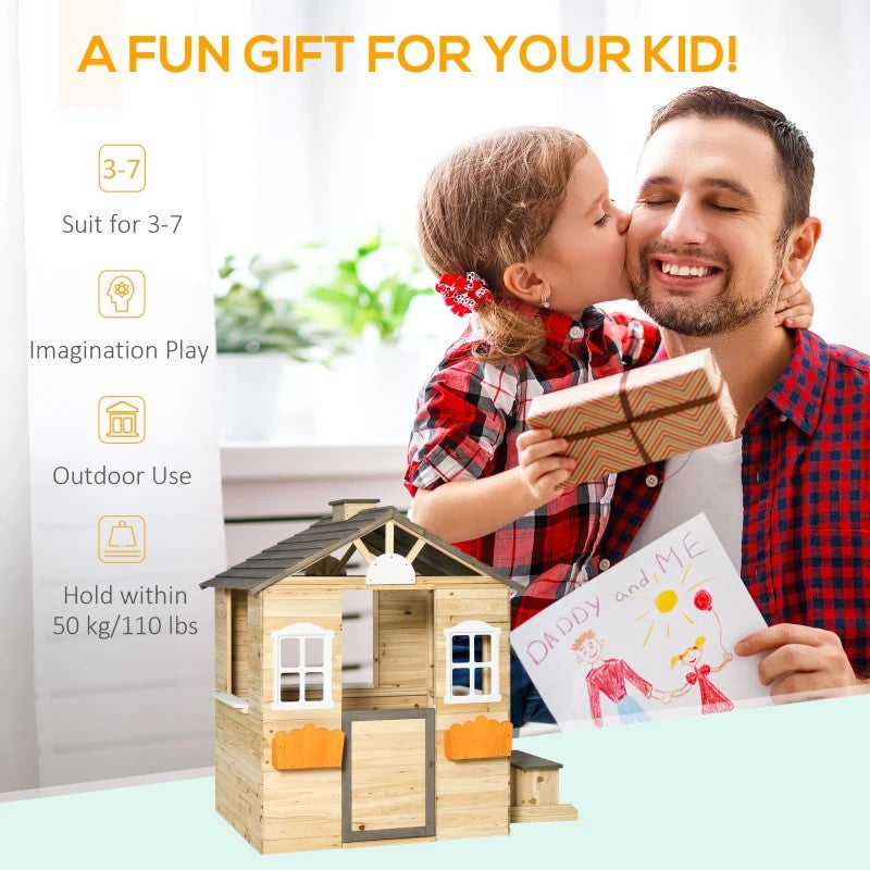 Kids Wooden Playhouse Toy