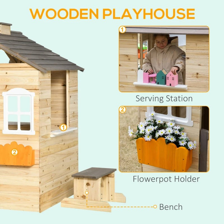 Kids Wooden Playhouse Toy