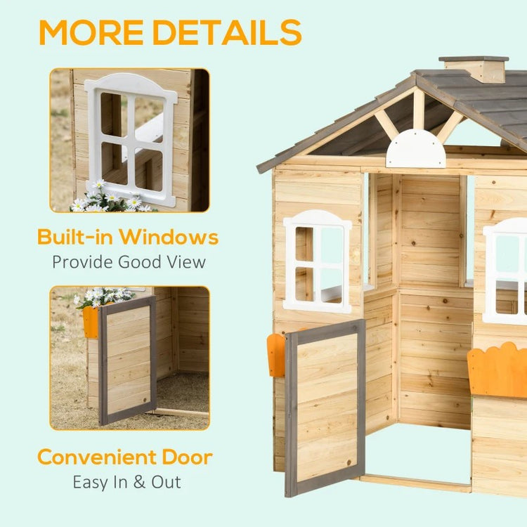 Kids Wooden Playhouse Toy
