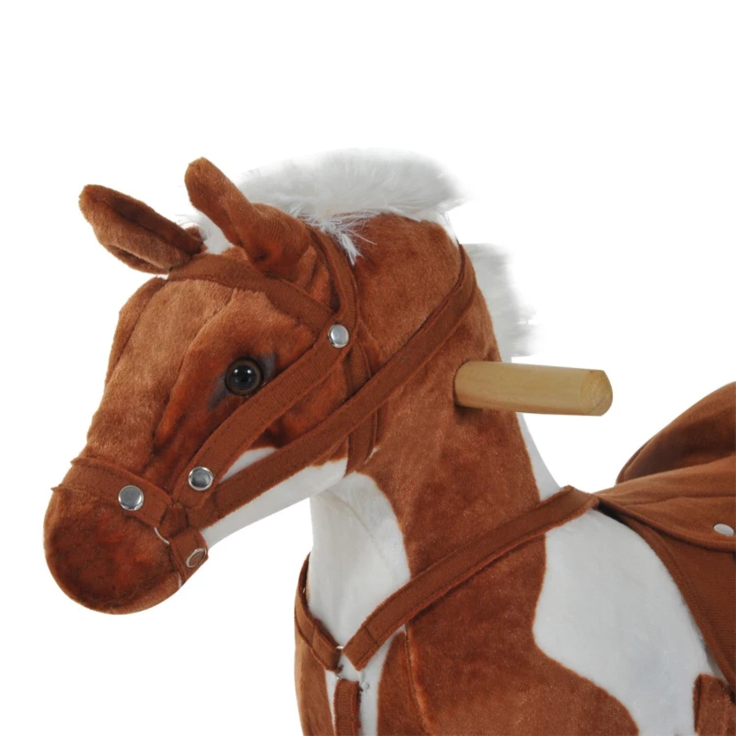 Wooden Toddler Rocking Horse, Kids Plush Rocking Chair Toy