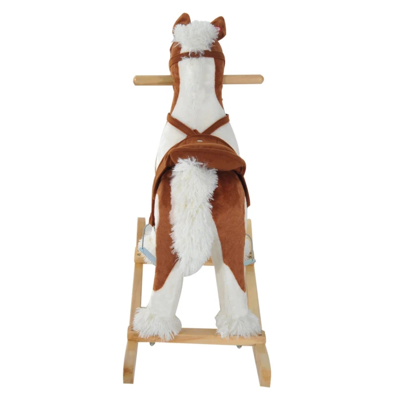 Wooden Toddler Rocking Horse, Kids Plush Rocking Chair Toy