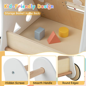 Wooden Baby Walker with Multi-Activity Center for Kids 1+ Years