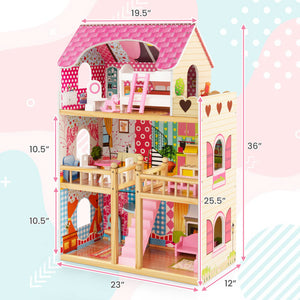 wooden dollhouse for barbies