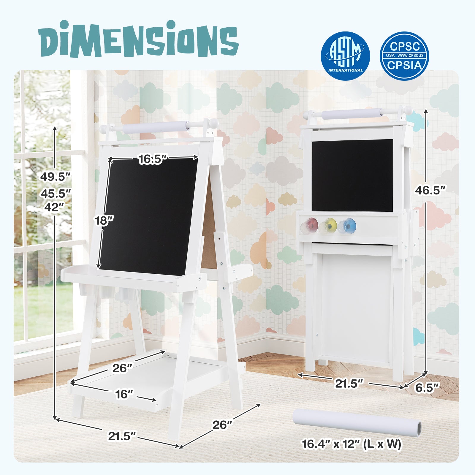 Height adjustable drawing board for growing children2