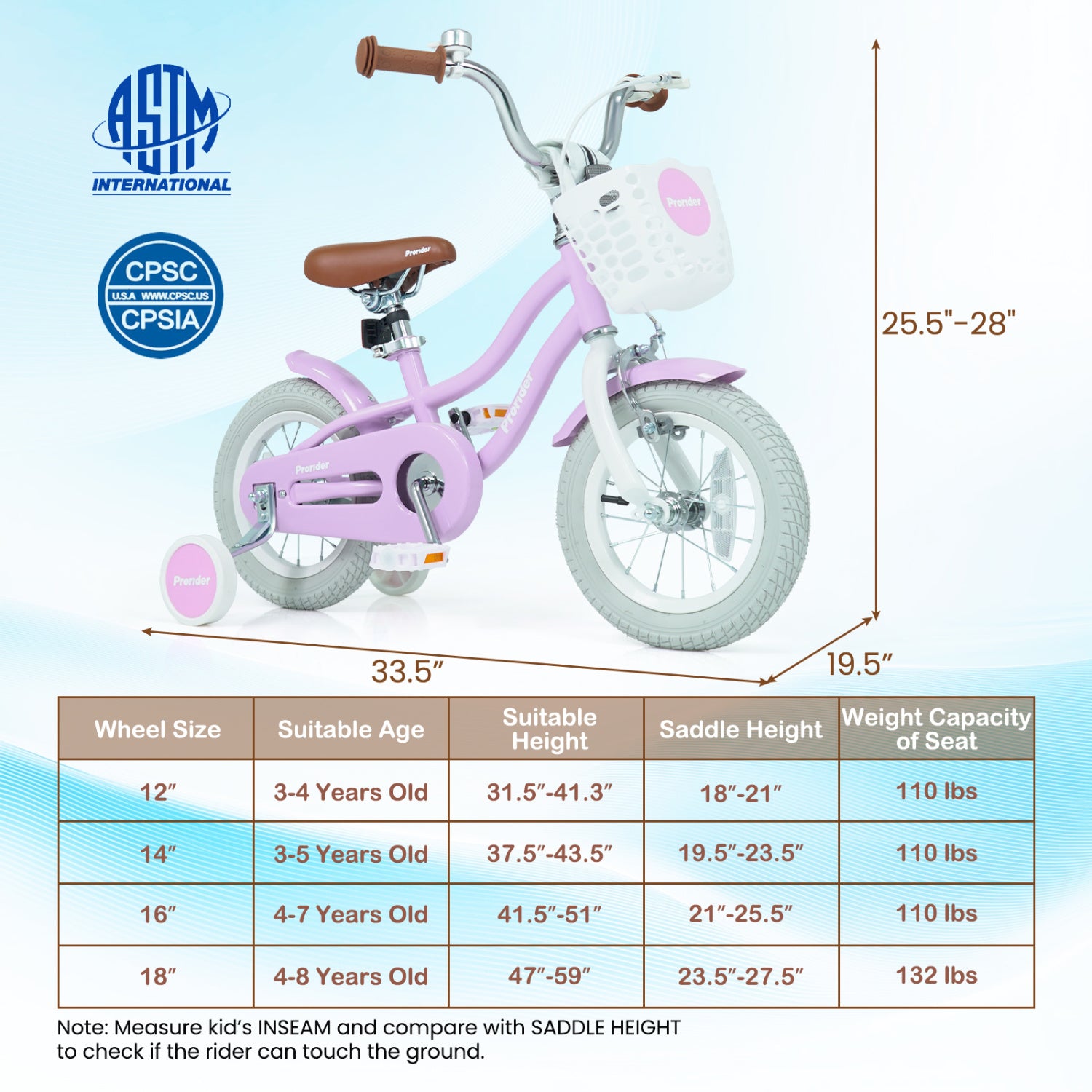 Height adjustable seat accommodates growing riders