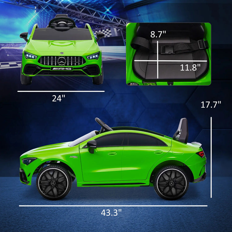 Officially licensed Mercedes AMG CLA45 kids electric vehicle.