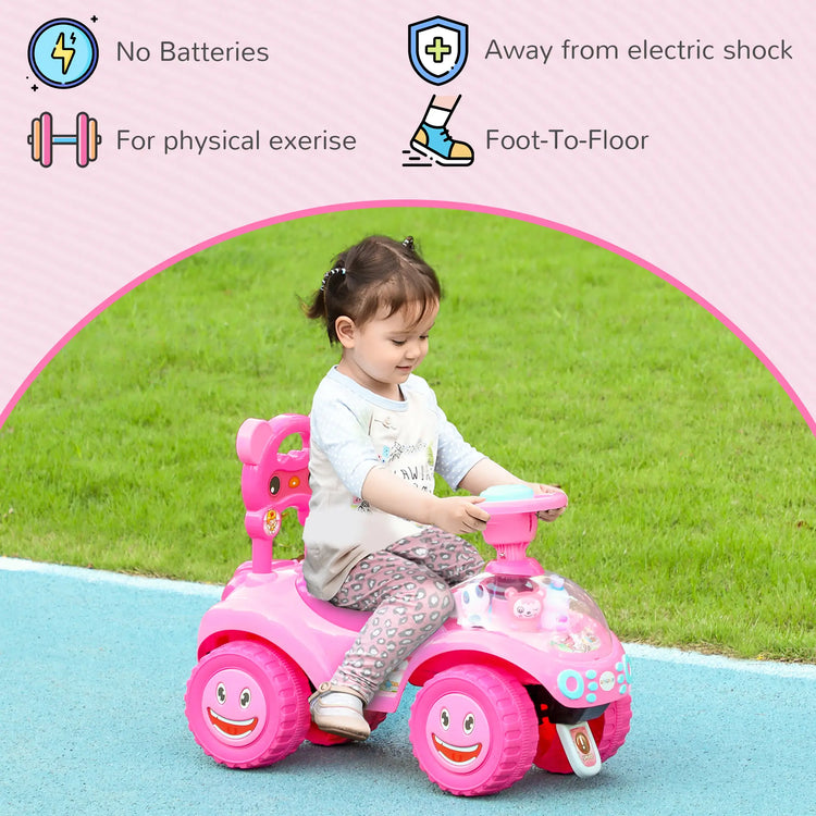 Ride-on car with lights and horn