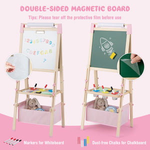 Kids easel with magnetic letters numbers and art accessories