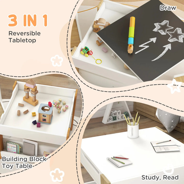 Art table for kids with storage