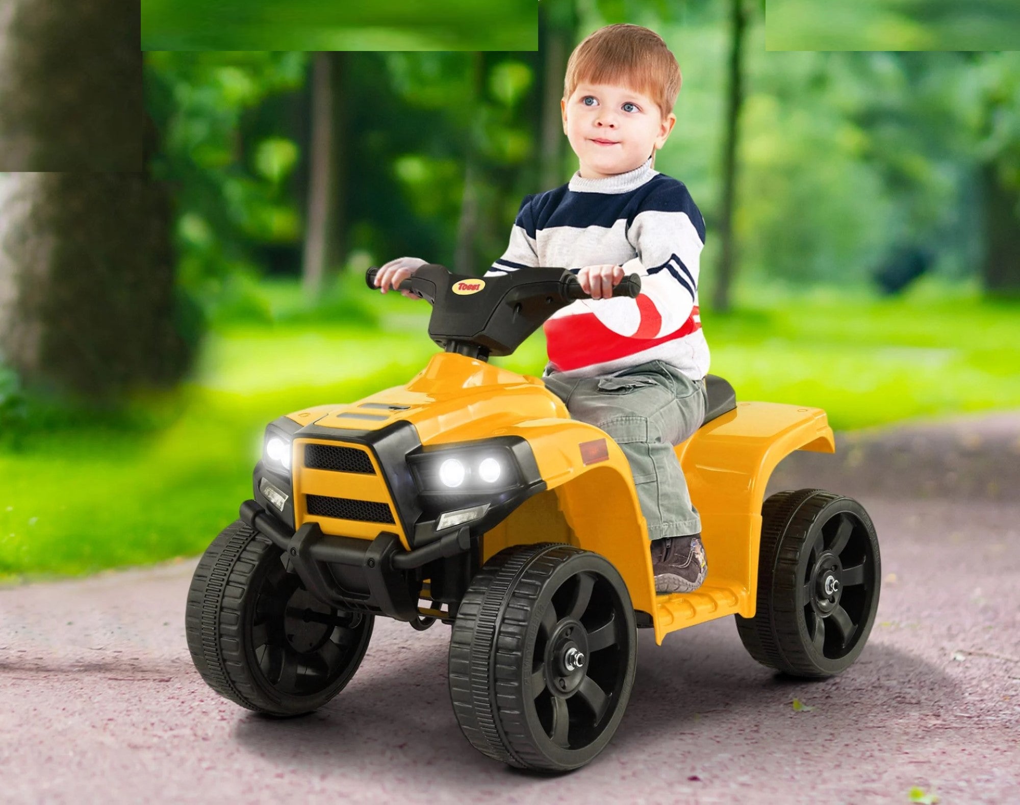 Tobbi 6V Electric Kids Ride On ATV Quad, Battery Powered 4 Wheeler Ride On Toy Car - Toys Ride, Children's Toy ATV Yellow