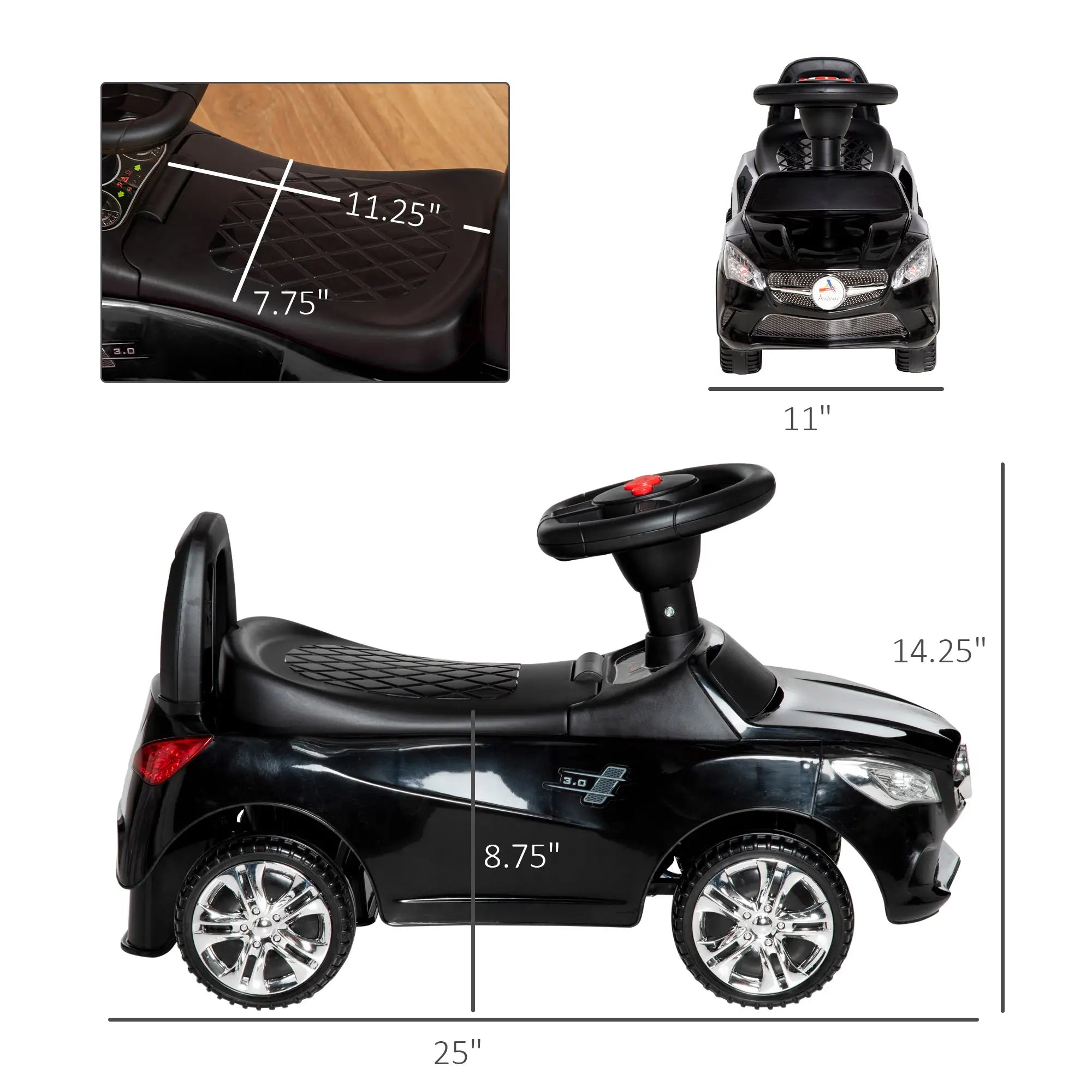 Baby push car with horn and music