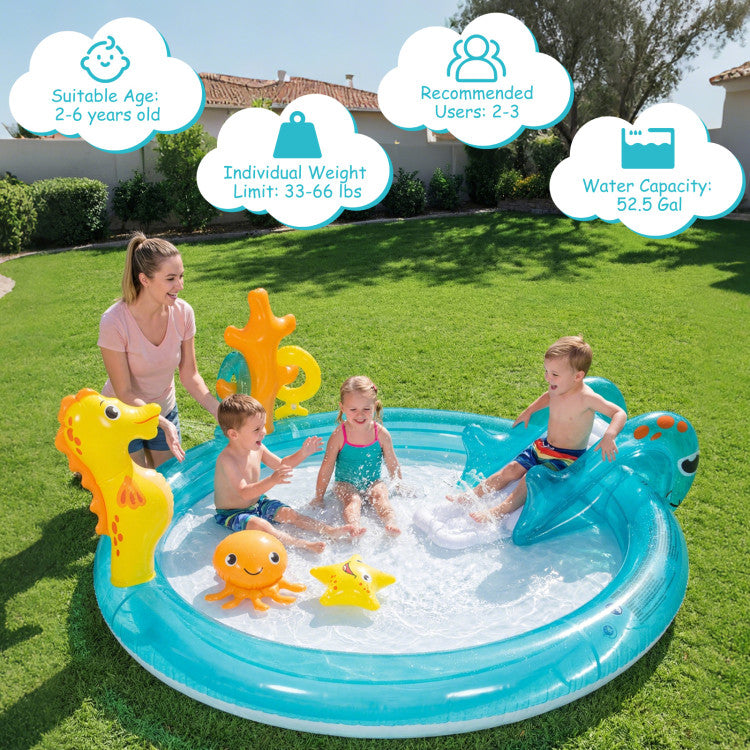 Inflatable backyard pool for children's outdoor fun