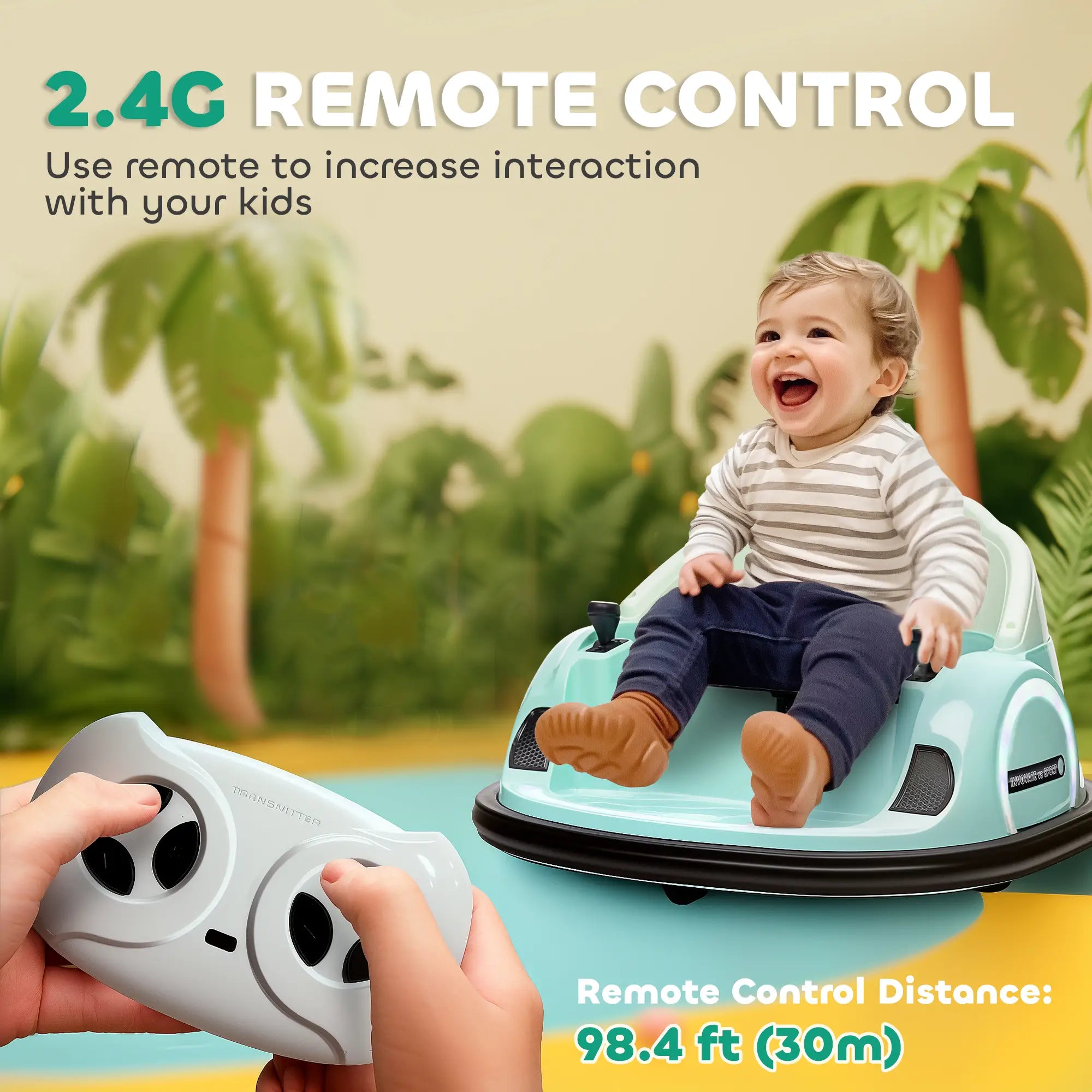Battery-powered bumper car toy suitable for young children