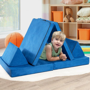 Blue kids climbing and play furniture set