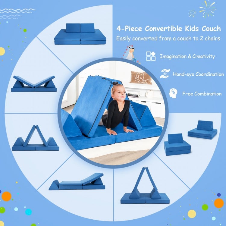 Blue kids indoor soft play couch