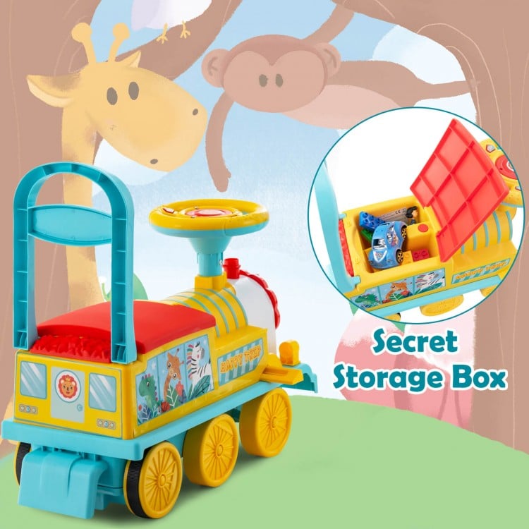 Train toy with safety backrest