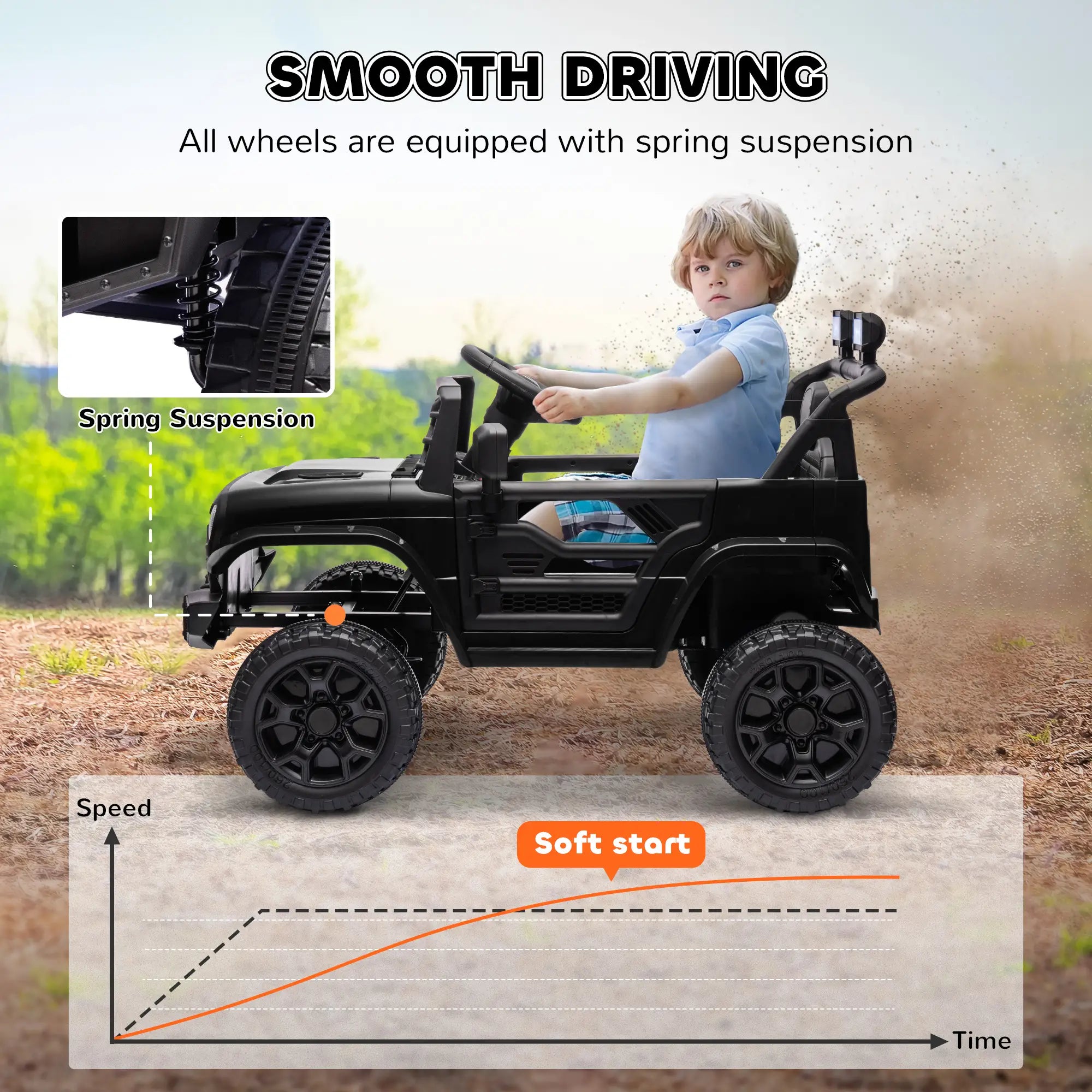Qaba 12V ride-on truck toy like bumper car for toddlers 3-6