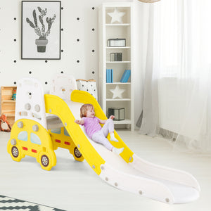Car-themed toddler slide and climber indoor playground