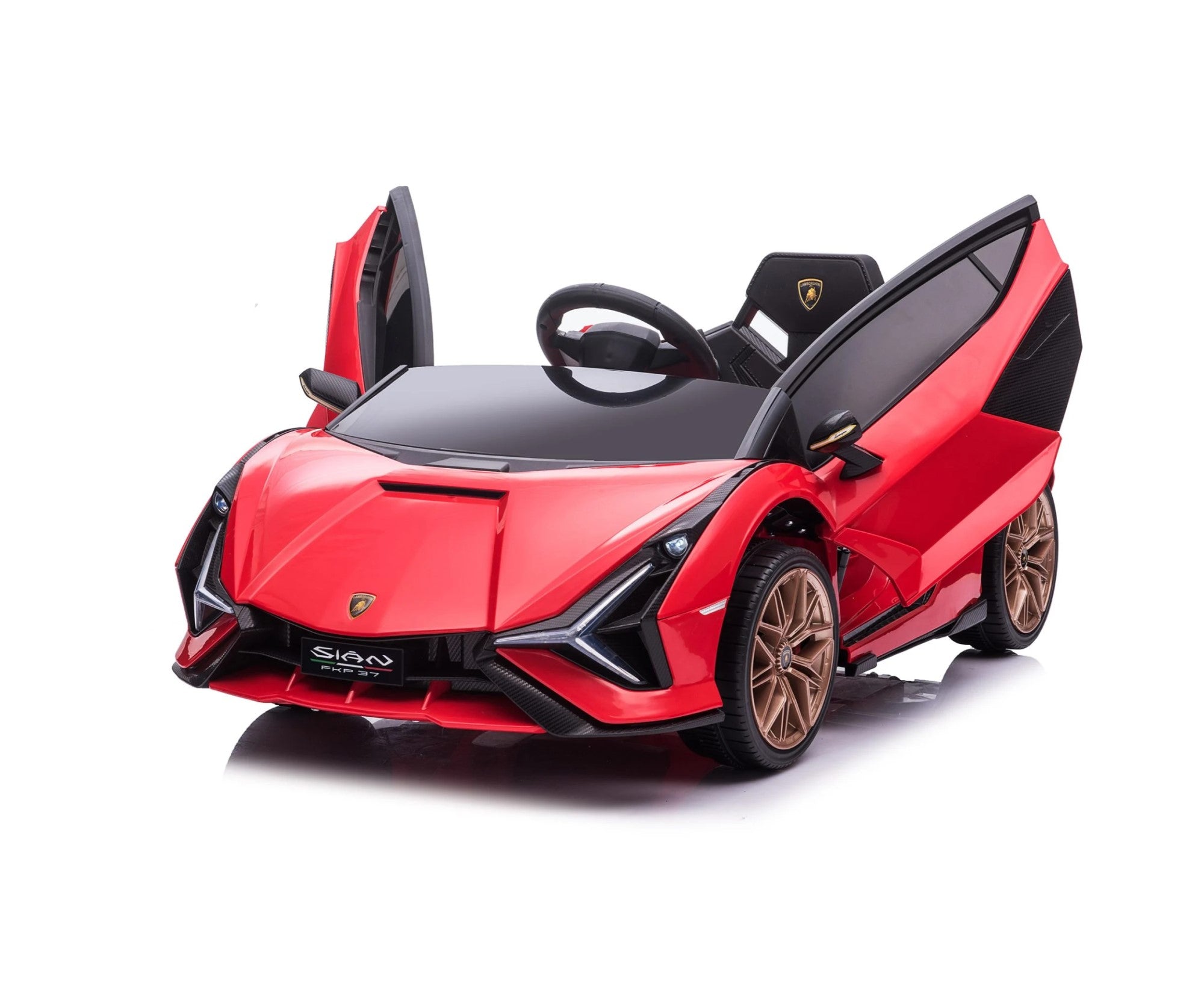 Tobbi 12V Licensed Lamborghini Sian Toy Car, Battery Operated Kids Ride On Car with Remote Control Red