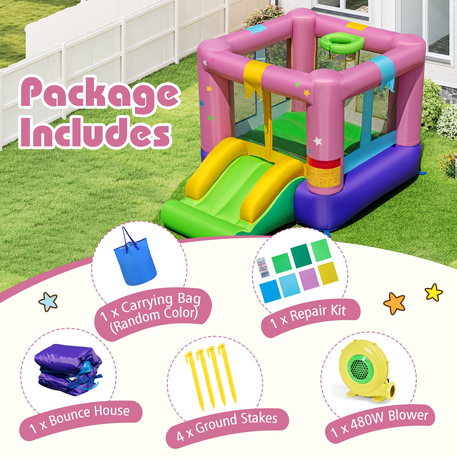 Carrying bag included for easy transport and storage
