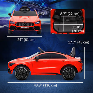 Front LED light view of child’s Mercedes AMG electric car.