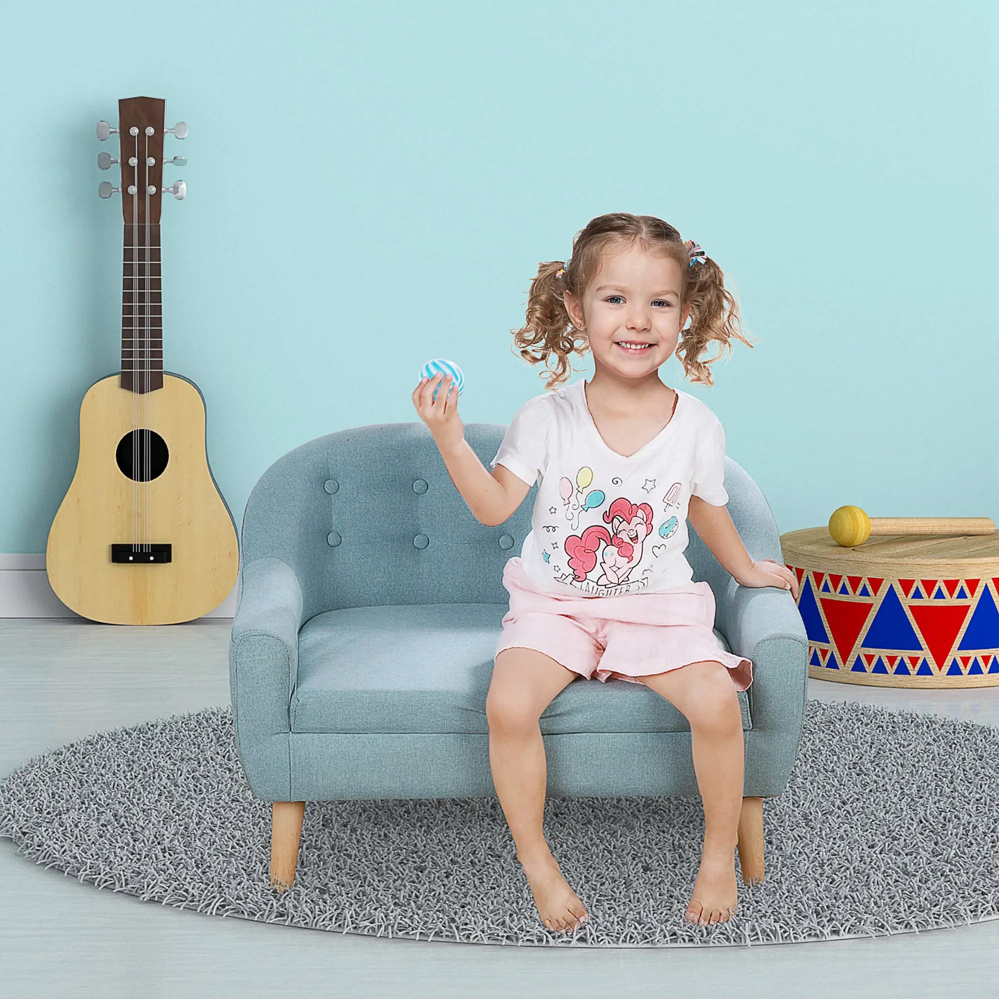 Sturdy back support of toddler sofa