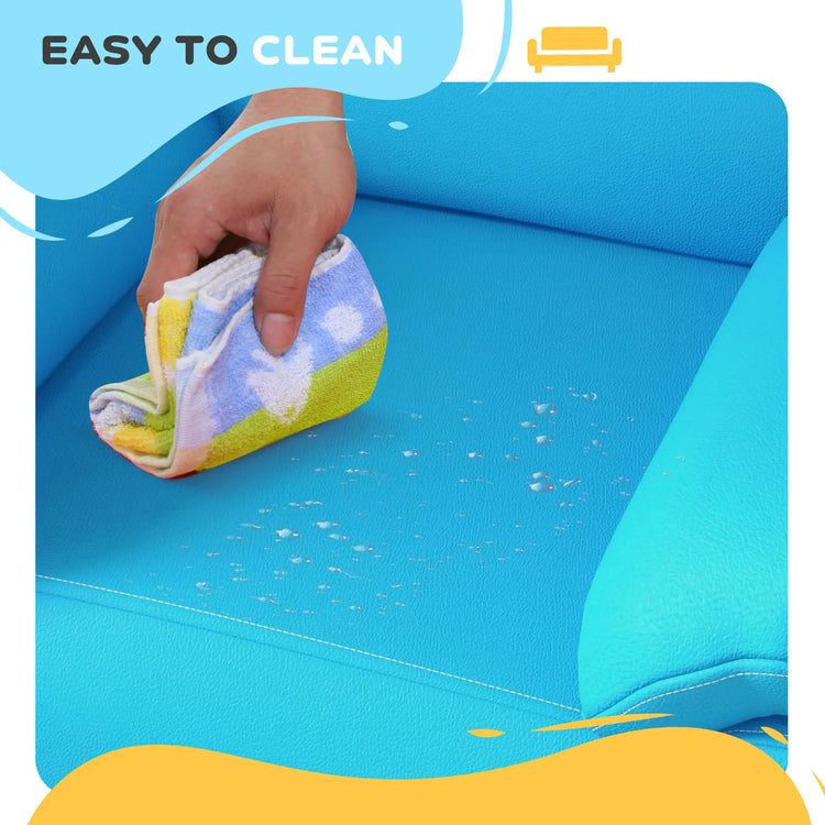 Child-sized sofa recliner with padded arms