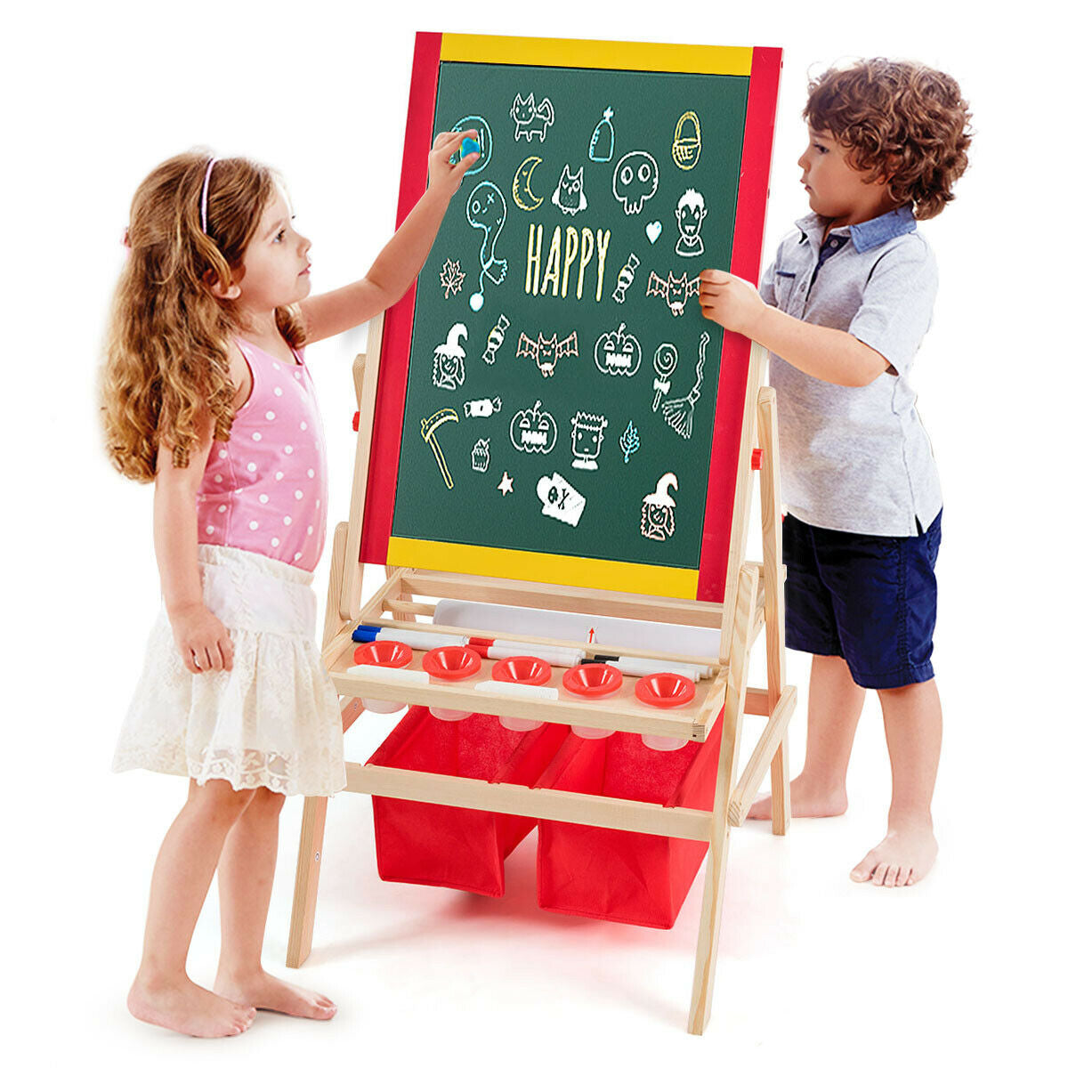 Children's art station with complete painting accessories