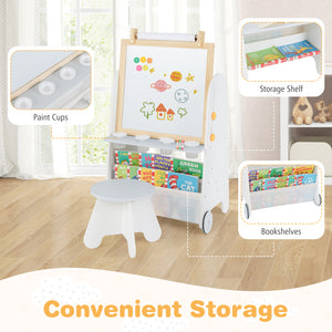 Children's study table and stool for reading writing and crafts