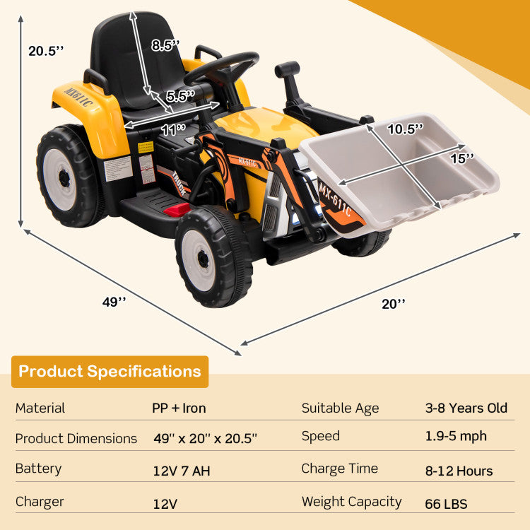 Children’s battery excavator with remote control