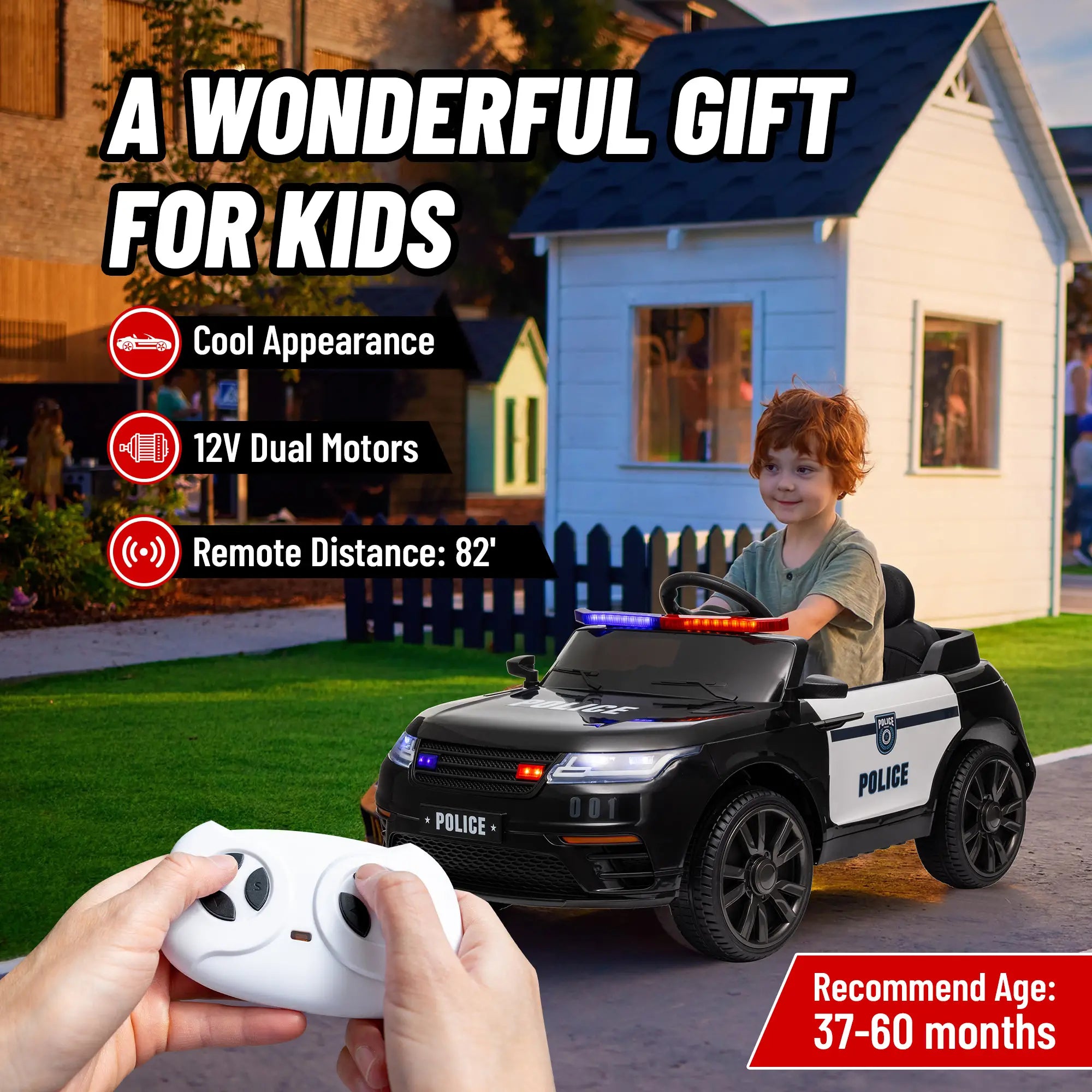 Children’s electric police car with remote control