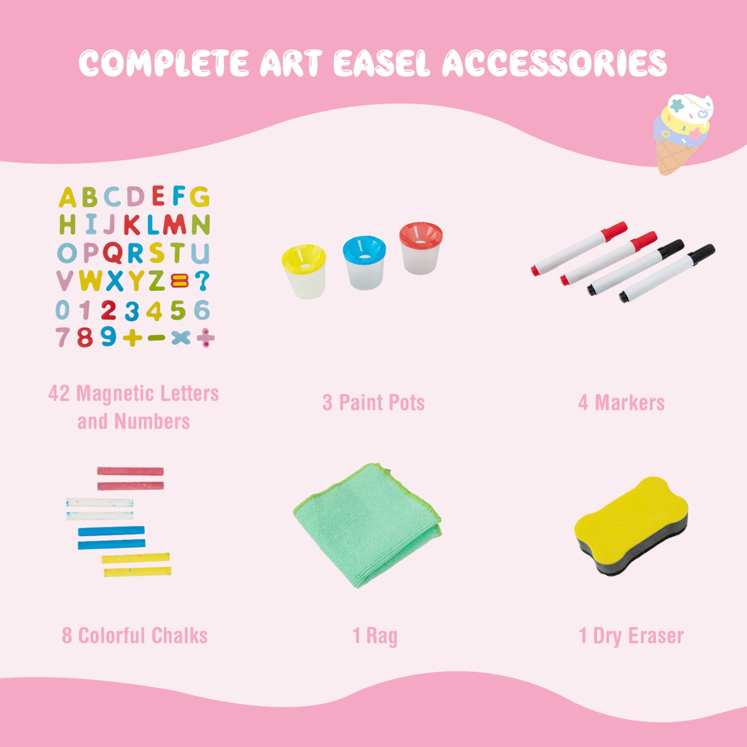 Adjustable classroom art easel for children's activities