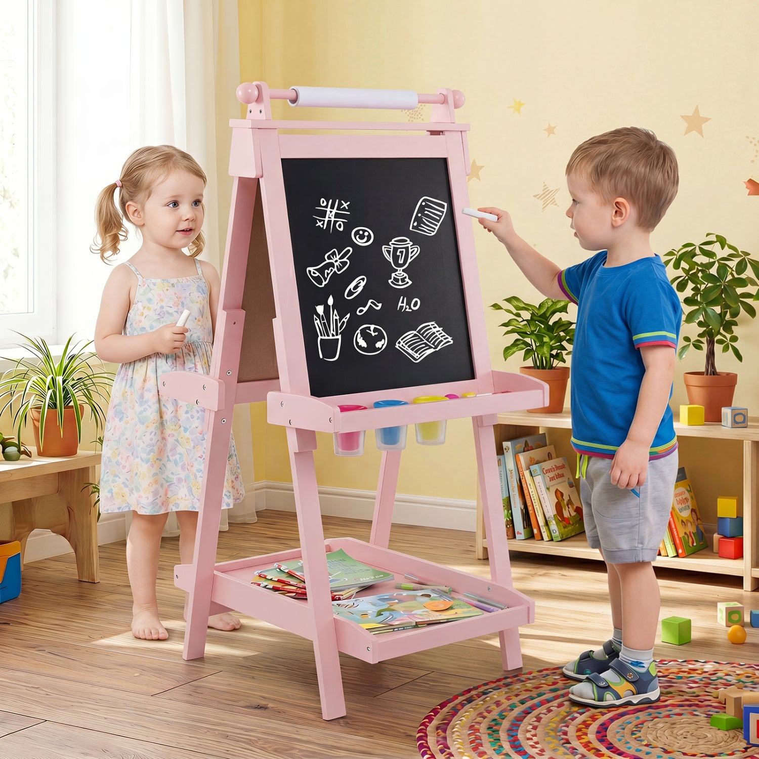 Kids art easel suitable for classrooms daycare and home2