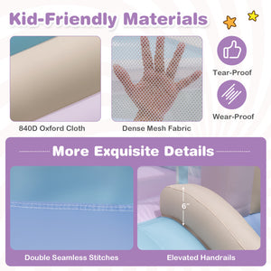 Close‑up of durable 840D Oxford cloth on heavy duty inflatable bounce house