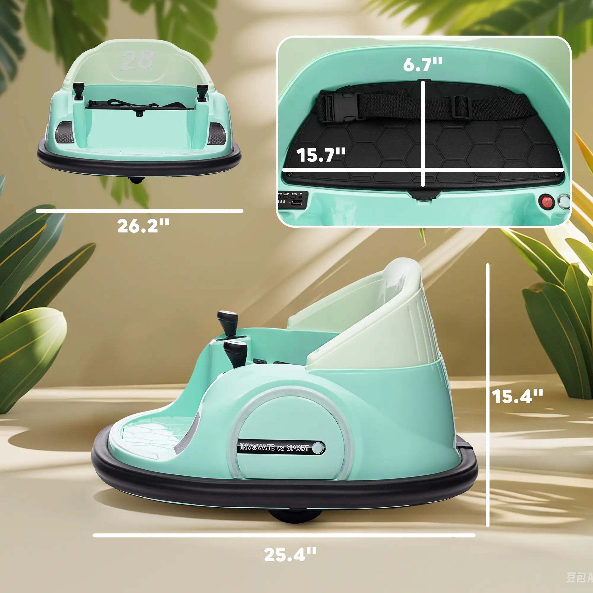 Compact electric bumper car designed for small children