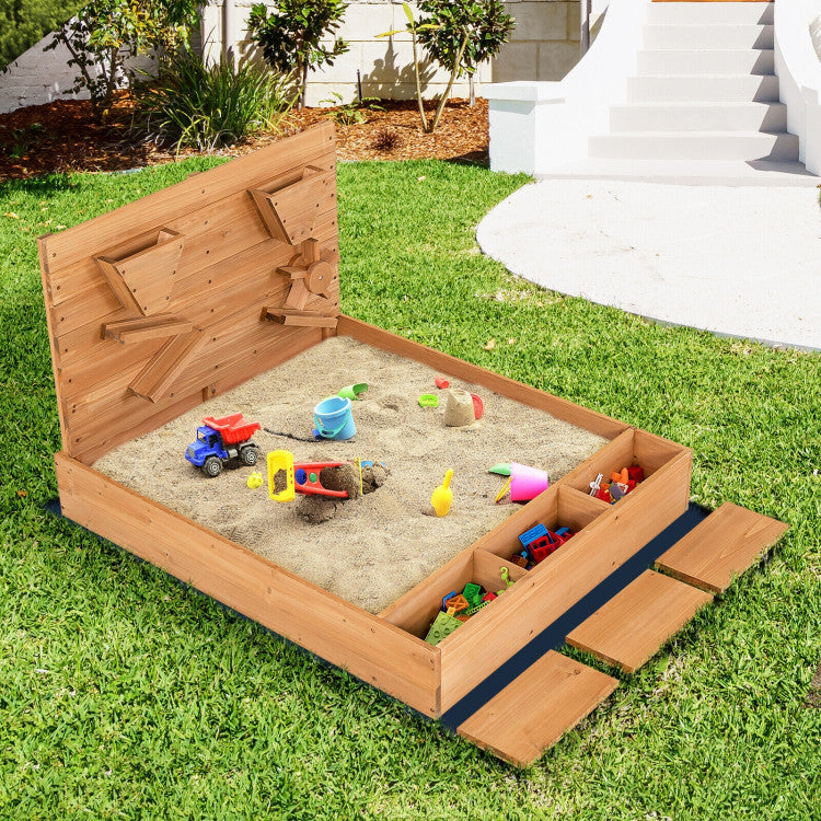  Covered sandbox with bench seating