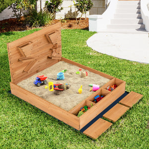  Covered sandbox with bench seating